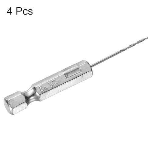 HARFINGTON 4pcs M35 High Speed Steel Cobalt Twist Drill Bit 1mm/0.04" Dia with Quick Change 1/4" Hex Shank Jobber Drill Bit for Metal, Steel, Copper, Aluminum, Zinc Alloy