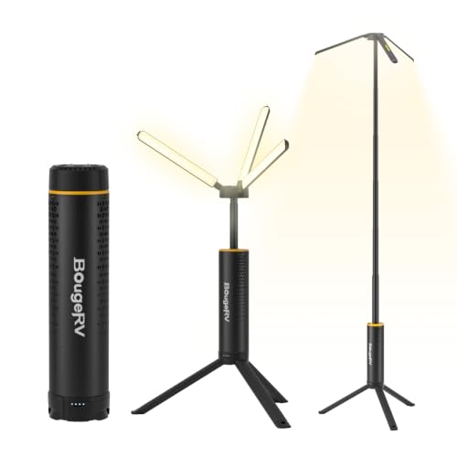 BougeRV Black Telescopic Camping Lantern 15600mAh Rechargeable Bright Flood Light
