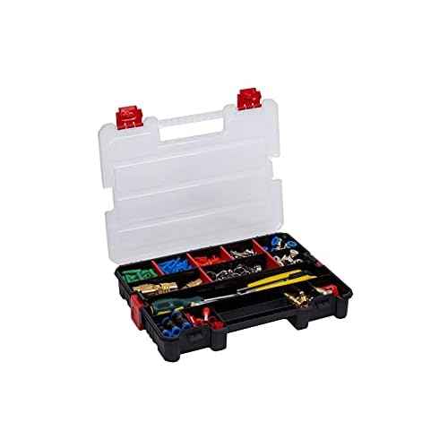 2-Pack Small Parts Organizer Box ? Stackable Hardware Storage Organizer Case with 20 Compartments & Dividers ? Screw, Nut, Bolt, Drill Bit Organizer for Garage, Workshop, Crafts