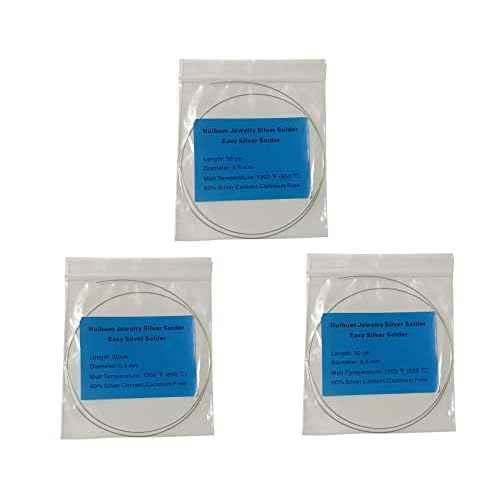 3Packs (50cmx3) 60% Silver Content Silver Solder Soldering Wire Easy Temperature Professional for Jewelry Welding Making Tool
