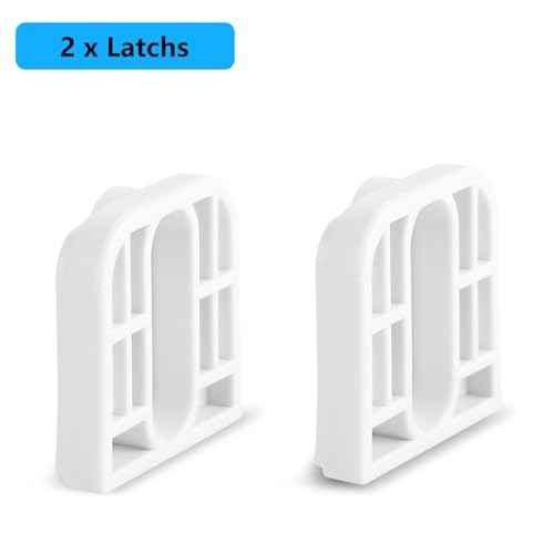 Retractable Baby Gate Replacement Parts, 55" W x 33" H Retractable Baby Gate Extensions (Including 2 x Latches + 2 x Brackets + 1 Set of Screws) for Retractable Gate (White)