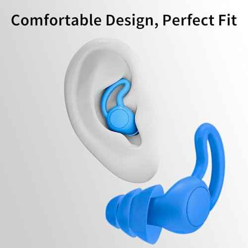 Noise Reduction Ear Plugs, NRR 40dB Ultra Comfortable Silicone Reusable Ear Plugs for Sleeping, Snoring Swimming, Studying, Concerts, Noise Cancelling and Hearing Protection