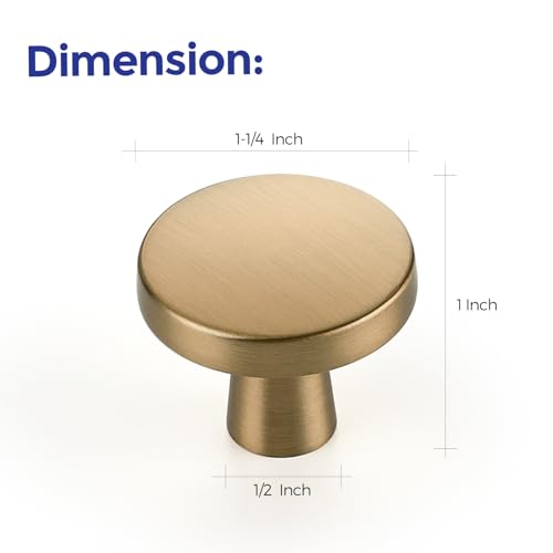 Ravinte Champagne Bronze Cabinet Knobs - Solid Pulls, 30 Pack, Single Hole