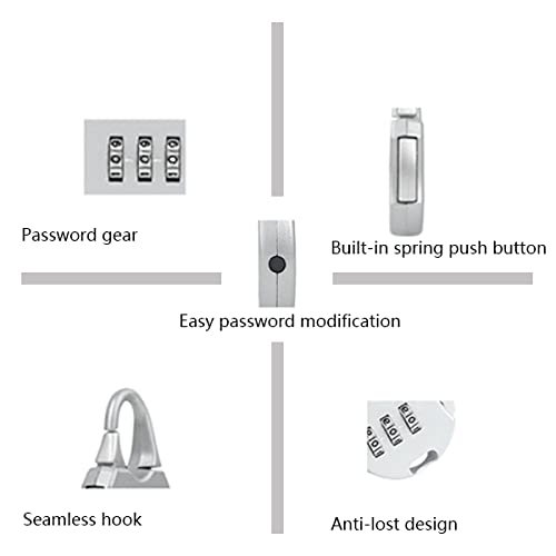 SDTC Tech 5 PCS Combination Luggage Lock Password Security Padlock Zinc Alloy Black Small Safe Combination Padlocks for Luggage Briefcases Suitcases Backpacks Computer Bags Locker Tool Cabinet