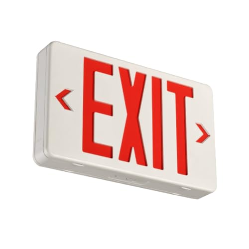 Red LED Emergency Exit Sign - OSHA Compliant, 1 Pack, Universal Mount