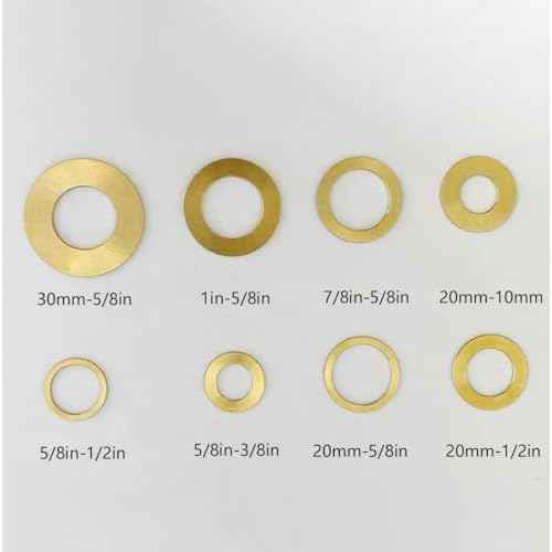 4PCS Saw Blade Bushings, 1" to 5/8" Brass Adapter Bushing Washers, Thickness of 1.5mm