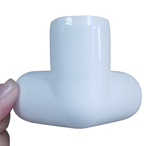 White 3/4” PVC Tee Fitting - 3 Way Elbow Connector Furniture Grade 8 Pack