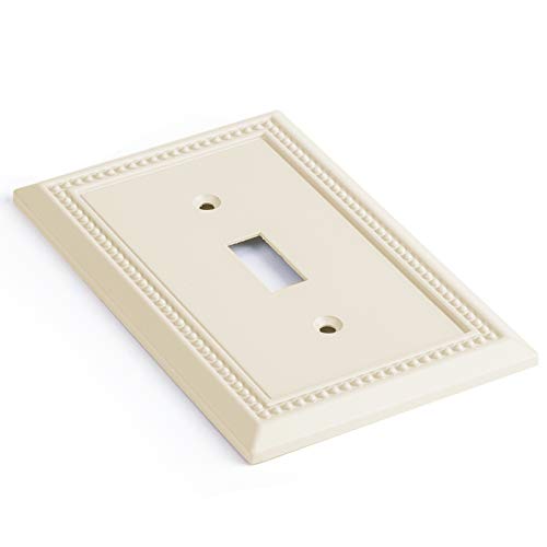 Henne Bery Sunken Pearls Decorative Wall Plate Light Almond Single Toggle 2PK