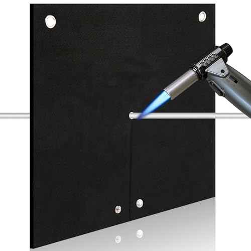 Carbon Felt Welding Pad & Blanket Fireproof, 12" x 12", Opening Shape Heat Resistant Mat, 5MM Fire Protection Shield, Heat Insulation, Flame-Retardant HVAC Torch Flame Protector