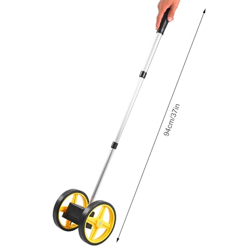 Gernie Two-Wheel Measuring Wheel Gage with Aluminum Shaft – Calibrated Distance Tool