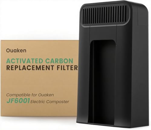Ouaken JF6001G Activated Carbon Filter — Black Replacement for Electric Kitchen Composter