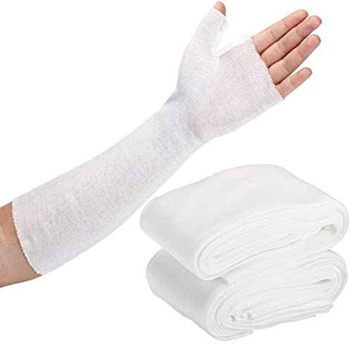 Nuanchu Tubular Stockinette Tubing Cotton Stockinette for Pre Wrap Use Elastic Arm Cast Stockinette for Arm Wrist Thumb Stockinette Tubing Soft Wrist Arm Wraps(20 Pcs,2 x 11.8 Inch)
