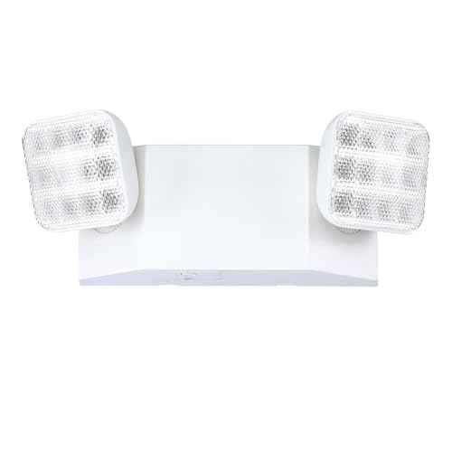 GRUENLICH LED Emergency Light, Exit Lighting Fixtures with Two LED Heads and Back-Up Batteries, UL 924 Qualified, 120/277 Voltage, 1-Pack