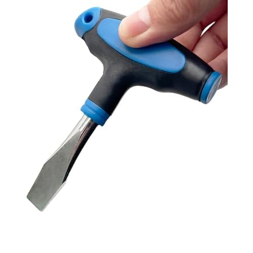 T Handle Flat Head Screwdriver, T Handle Flathead Screw Drivers Assembly Tool for Slotted Screw Used on Quick Release Plate or Camera Tripod Monopod Small Flat Head Screwdriver (New 10mm)