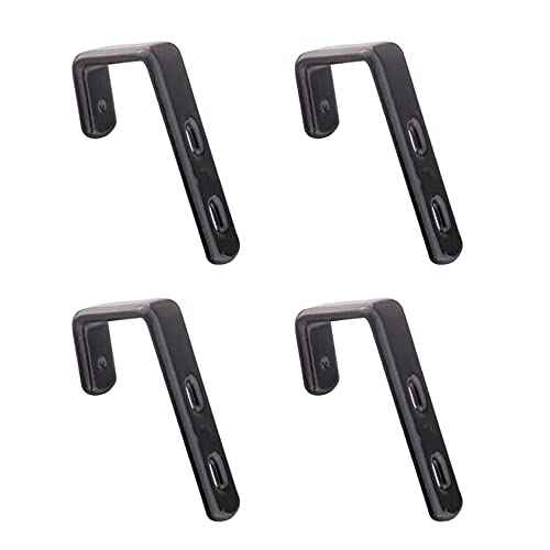 4pcs Iron Bunk Bed Ladder Brackets, PVC Coated Stainless Steel Angled Ladder Hooks Heavy Duty Hardware Utility Hook Loft Bed Hanger (Black)
