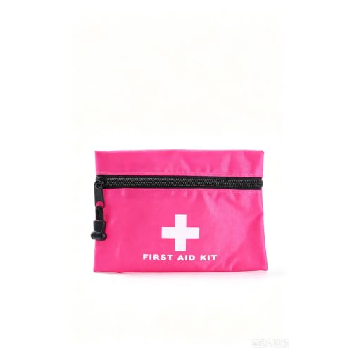Pink Small Emergency First Aid Bag 16x11cm Travel Rescue Pouch - First Responder Storage