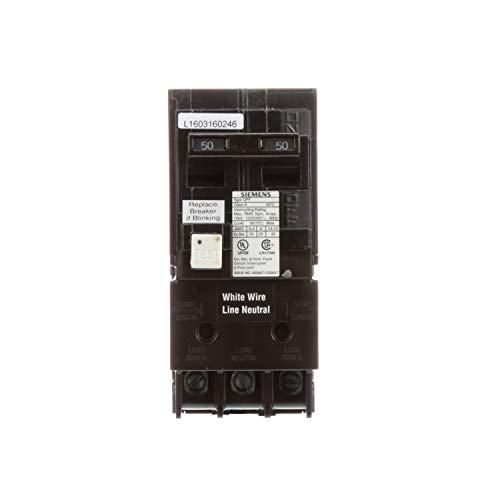 Siemens QF250A Ground Fault Circuit Interrupter Breaker - 50 Amp, 2 Pole, 240V, UL Listed, Self-Test Safety Interrupter