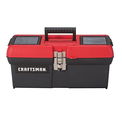 Craftsman 16-Inch Lockable Tool Box with Removable Tray, Red/Black