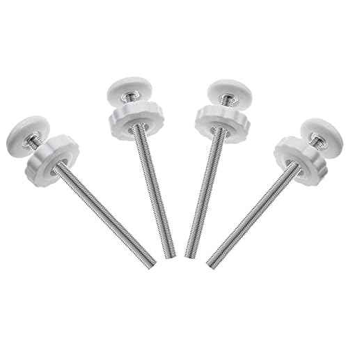4Pcs Universal Baby Gate Threaded Spindle Rod, M8 (8mm) Replacement Bolt Part for Pet Pressure Mounted Safety Gates, Extra Long Baby Tension Gate Extender (White)