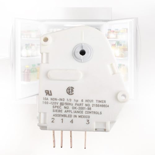 Ketofa AP2592907 120V Defrost Timer for Frigidaire/ Kenmore Replaces 6h-21m