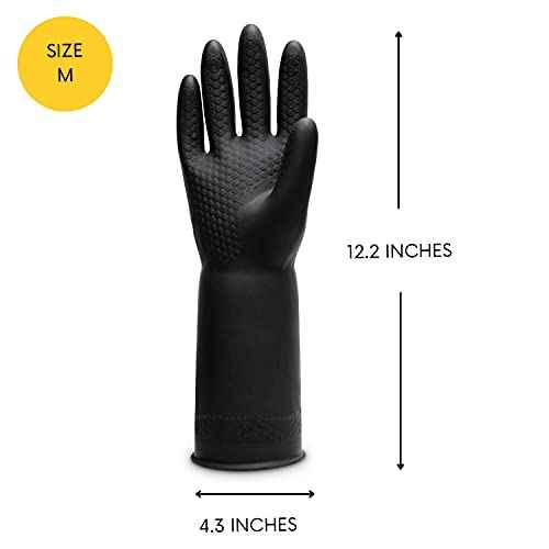 Chemical Resistant Latex Gloves,Cleaning Protective Safety Work Heavy Duty Rubber Gloves