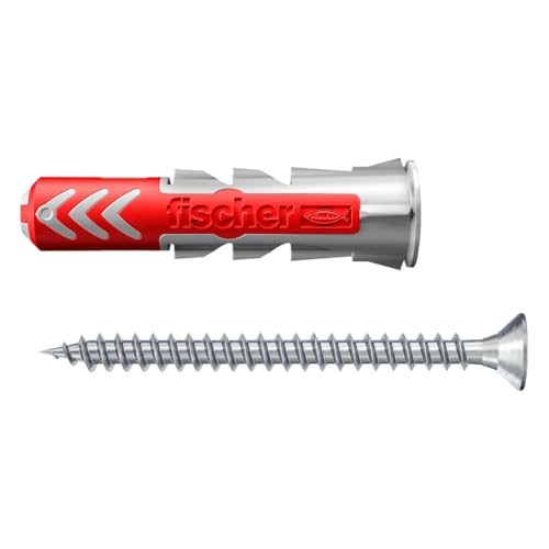 fischer DuoPower Self-Adjusting Wall Anchors for Masonry & Drywall, 100 Pack