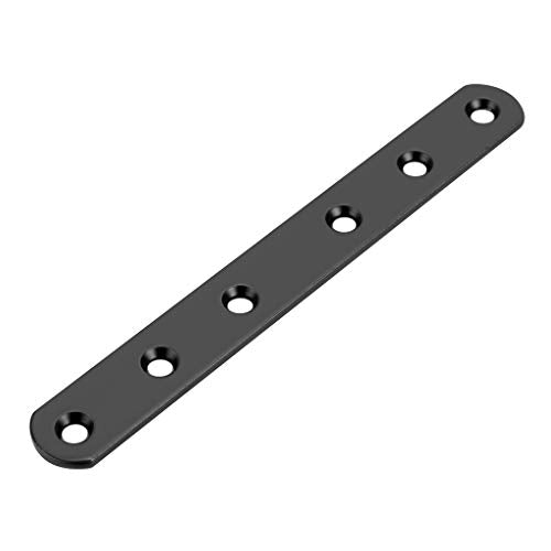 Sumnacon 8-Pack 6 Inch Stainless Steel Flat Support Plates for Furniture Repair, Black