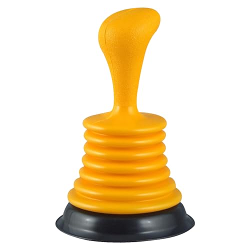 Yellow Mini Drain Plunger - 11-Inch Bellows Sink & Bathroom Clog Remover