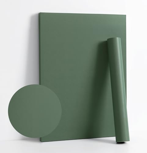 Dimoon Dark Green Peel and Stick Wallpaper Contact Paper 17.7" x 118" - Eco-Friendly Self-Adhesive Wall Covering for Kitchen Cabinets & Walls