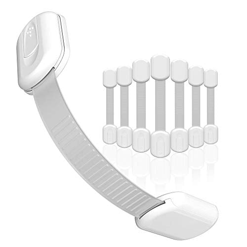Skyla Homes White Cabinet Strap Locks 8 Pack Child Safety Locks for Baby Proofing