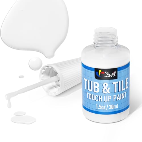 DWIL White Tub and Tile Touch Up Paint Kit - 1.5 Fl Oz for Porcelain, Bathtub, Sink, Toilet Repairs