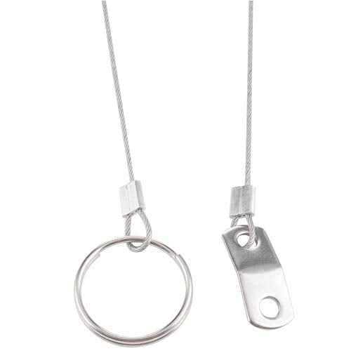 4 Pcs Full 316 Stainless Steel Lanyard Cable w' Drop Cam & Quick Release Ring Prevents Loss, Plastic Coating Tether Length 12", Free Installation Screws