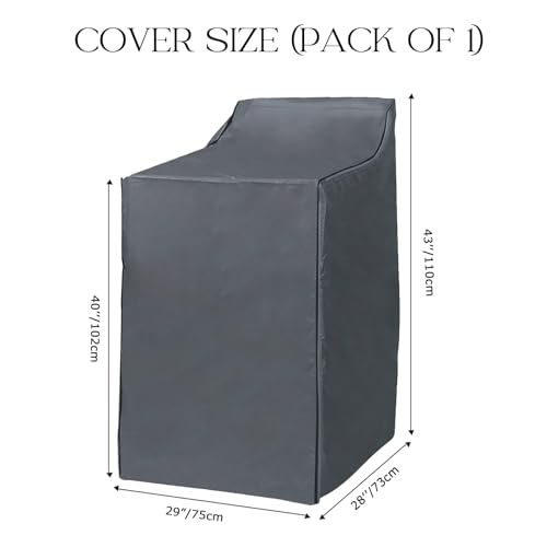 HYVAKUPPA 1 Pack Washer & Dryer Cover 420D PU Waterproof with Zipper & Storage Bag (Grey) 29" W x 28" D x 43" H
