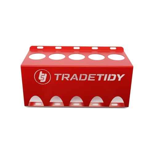 Tradetidy Silicone Caulk/Adhesive Holder, Red ? Tough, Durable Finish, Rugged All-Steel Construction ? caulk tube holder for Vans, Garages, Workshops ? Rounded Safety Edges, 12.2"x 7.87"x 4.33" inches