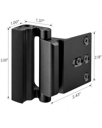 EverPlus Black Front Door Lock Reinforcement Security Latch Childproof