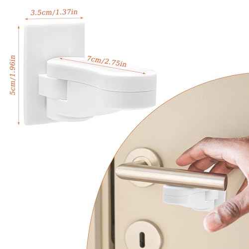 6P Child-Proof Door Lock Coolrunner Baby Proofing Door Handle Locks, Child Proof Door Lever Lock with Strong Adhesive for Protecting Kids and Toddler