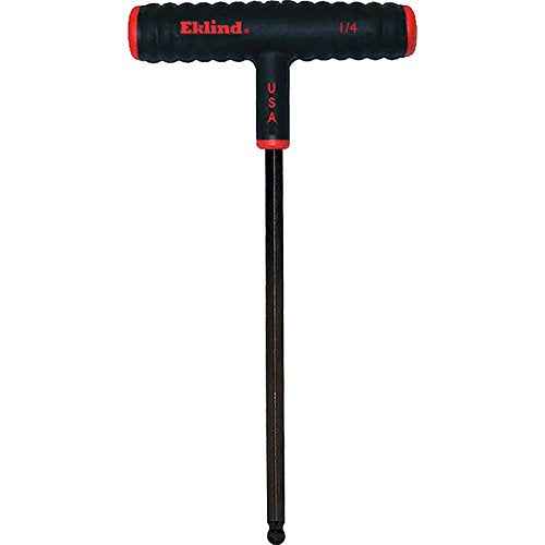 Eklind Tool 61816 1/4 Inch Power-T T-Handle Ball-Hex T-Key allen wrench, Black/Red