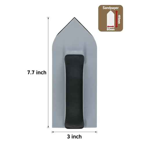 ROLLINGDOG 7 PCS Detail Sander Kit - 7.7¡± x 3¡±Hand Sander With 6PC Sandpaper for Drywall, Wood, and Metal Sanding (80,120,240 grit)