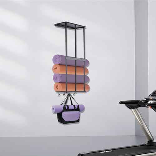 Camping Chair Rack for Garage Storage, Metal Camping Chair Storage Wall Mount Beach Chair Umbrella Storage Holder with 4 Hooks for Garage Organizer