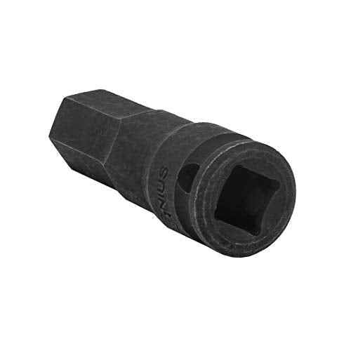 Genius Tools 3/8" Drive 14mm Hex Impact Bit, 2.36" Length, Cr-Mo Steel Socket - 346014