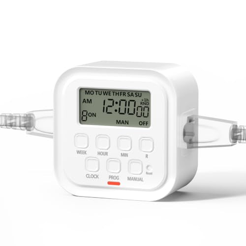 HBN Digital Indoor Outlet Timer for Lights, Lamps, Fans, & Appliances