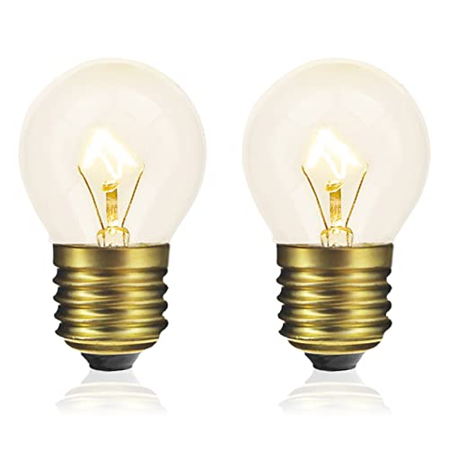 Visther 2 Pack G45 40W 120V Oven Light Bulbs - 415 Lumens, Incandescent Appliance Bulbs