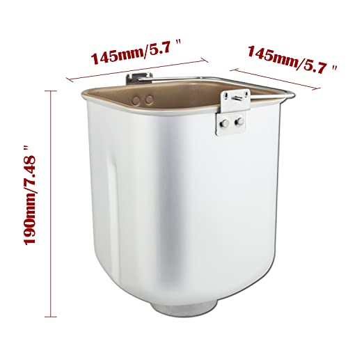 Queenom Bread Machine Pan Square Aluminum Non-Stick 2lb Capacity