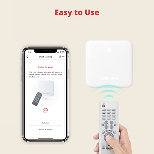 SwitchBot Hub Mini Smart IR Remote Control - White, Wi-Fi 2.4GHz Compatible