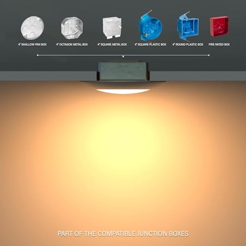 JULLISON 8 Pack 6 Inch LED Low Profile Recessed & Surface Mount Disk Light 5000K White