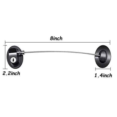 12 Pack Refrigerator Locks with 24 Keys,Child Safety,Refrigerator Lock Combination,Mini Fridge, File Drawer,Toilet Seat Lock with Strong Adhesive (Black)