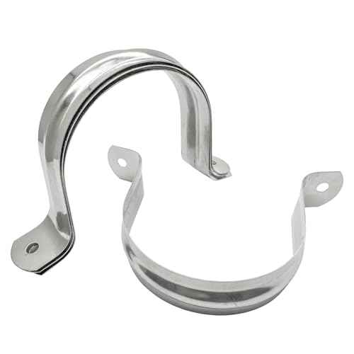 2.5inch 5Pcs Two Hole Stainless Steel U-Tube Clamp Connecting Ring Hose Clamp-Bracket Stainless Steel Tube Strap Tension Clip-Heavy Duty Rigid Pipe Strap Clamp Inner Dia 2.5inch Water Pipe (73mm)