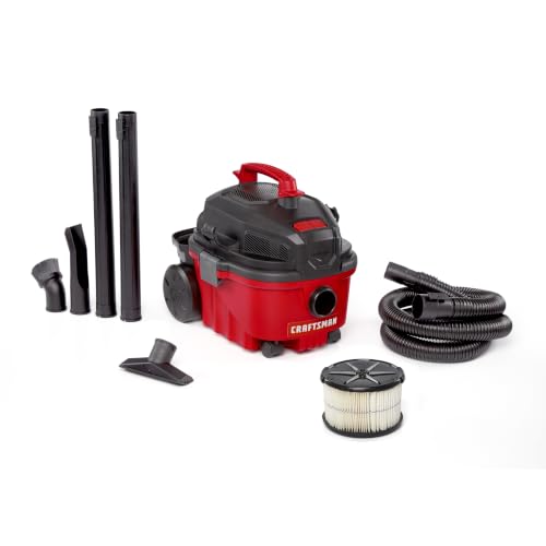 CRAFTSMAN 4 Gallon Wet Dry Shop Vacuum with 5.0 Peak HP, Includes Accessories