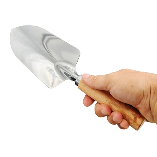 Garden Tool Shovel for Digging Gardening Trowel for Lawn Planting Stainless Steel Spade Wooden Handle Anti Slippery