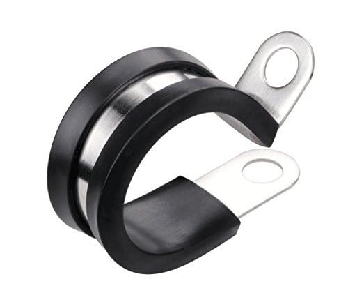 LOKMAN 1/2 Inch Stainless Steel Cable Clamp with Rubber Cushion, Marine Grade, Pack of 20